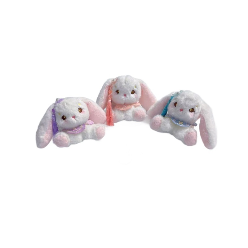 Chinese-style rabbit plush pendant, cute drooping ear rabbit, ancient-style doll bag hanging decoration, toy doll, keychain doll Item Picture