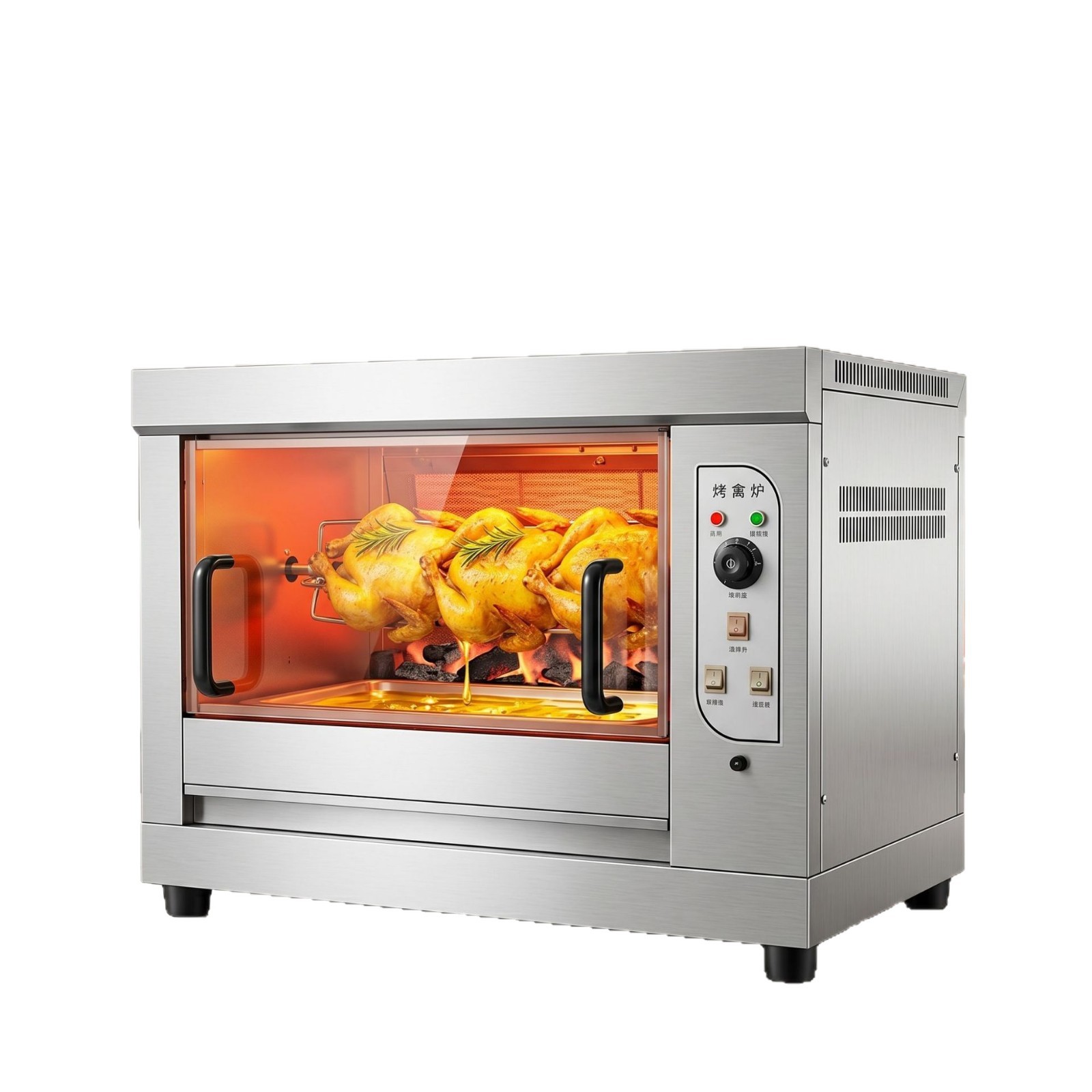 Horno de pollo rotativo de acero inoxidable comercial horno de pollo asador de burro horno de control de temperatura automático caja de aves de corral asado fabricante de equipos de cadena de restaurantes Item Picture