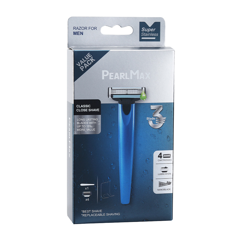 The cross-border old-fashioned razor Pearl Max three-layer shaving knife can replace the hair removal knife and the hotel manual razor Item Picture