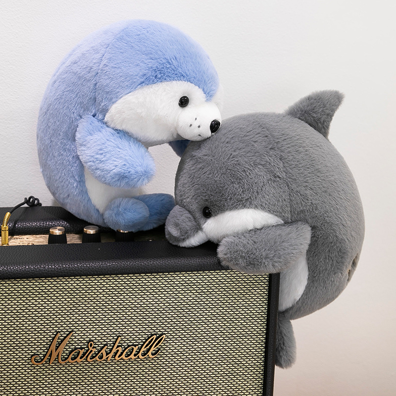 Wholesale of new cute dolphin shark, adorable ocean series plush sea lion figurines, healing dolls and birthday gifts details Picture