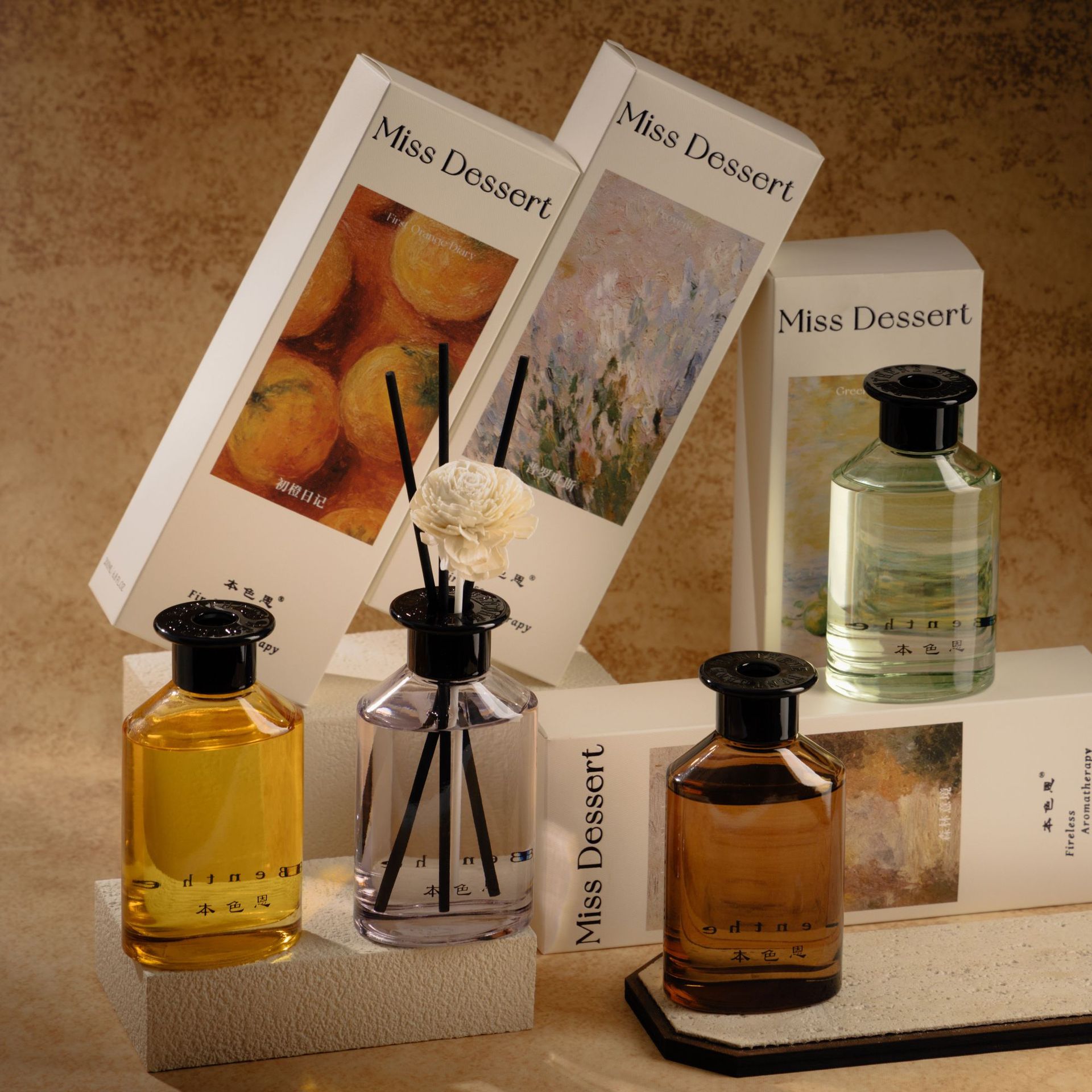 本色恩新款莫奈香薰室内家用持久留香高级卧室卫生间精油无火香薰