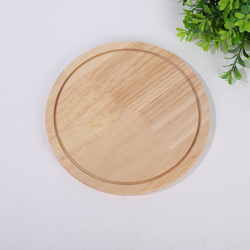 Factory direct supply of round wooden cheese and cheese cutting boards, opening and closing cutting board sets, pizza trays, household tableware wholesale details Picture