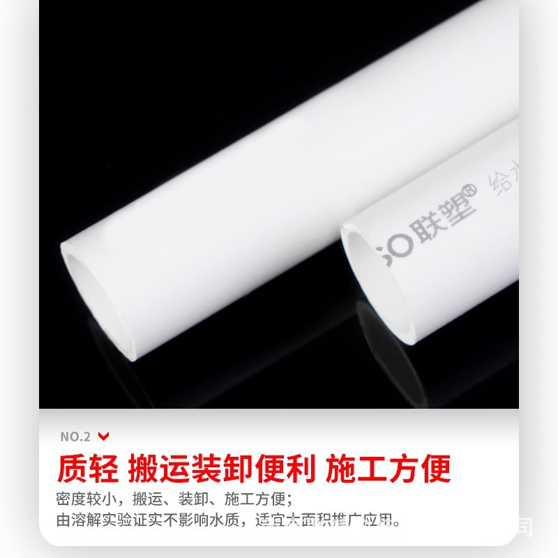 Liansu pvc water supply pipe, plastic pipe, hard pipe, 20 small diameter threading pipe fittings, farmland irrigation and drainage pipe 200 Specification image