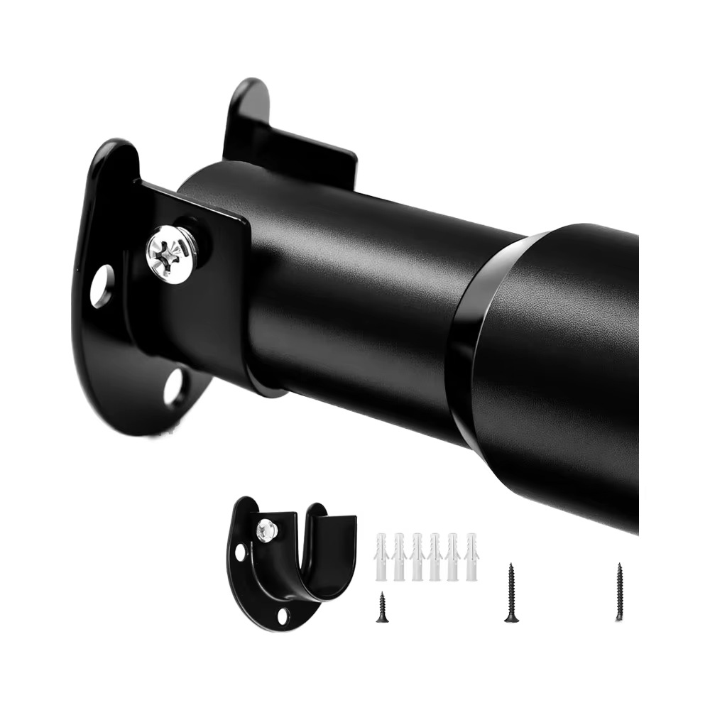 黑色金属窗帘杆支架塑料窗帘支架窗帘罗马杆帘杆伸缩杆浴帘杆