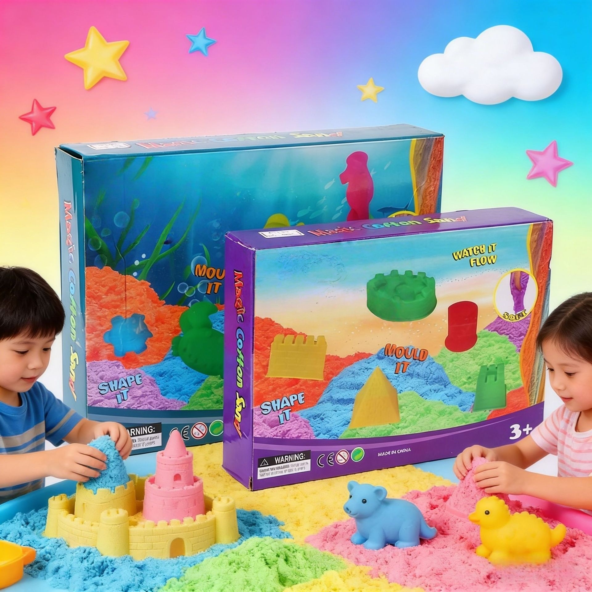 彩盒套太空沙跨境热销安全无毒儿童科教益智正品魔力沙太空沙玩具
