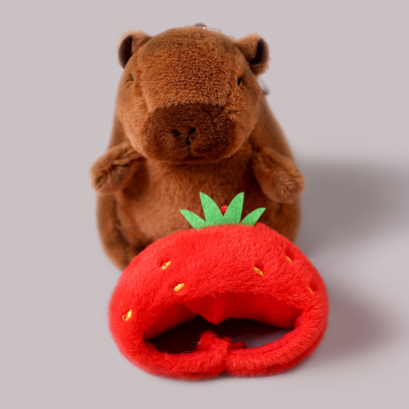Kapibala plush pendant, water guinea pig keychain, Kneading fun Kapibala plush toy doll Specification image