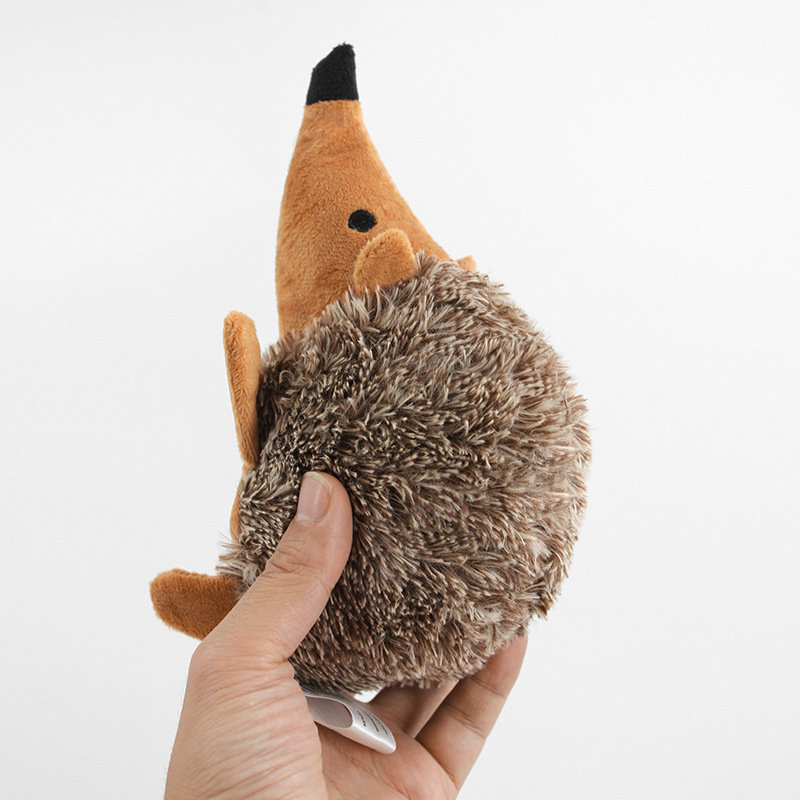 Foreign trade pet plush toys cartoon hedgehogs are funny and biting. Dog sounds, teeth grinding and teeth cleaning bionic throwing toys Specification image