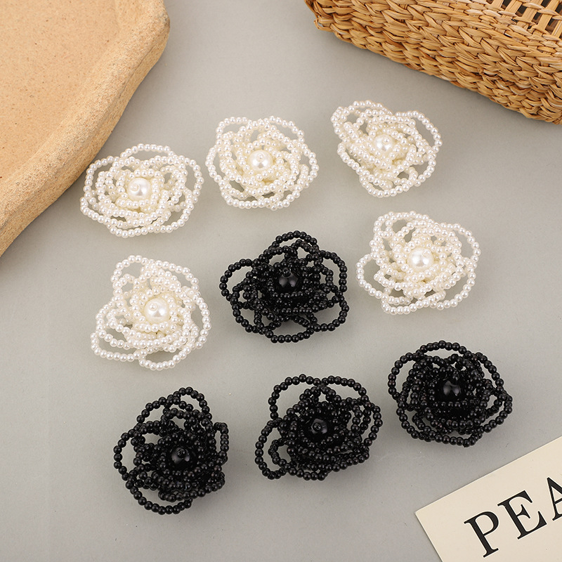 Handmade pearl flower simple three-dimensional flower hair accessories, DIY materials, shoes, hats, decorations, corsages, clothing accessories