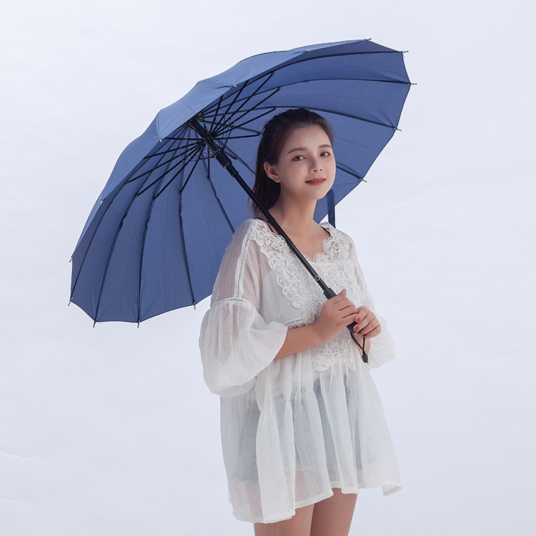 Wholesale 16K Korean creative bump fabric rainbow umbrella, long-handled straight pole automatic umbrella, advertising umbrella, can be used as LOGO details Picture