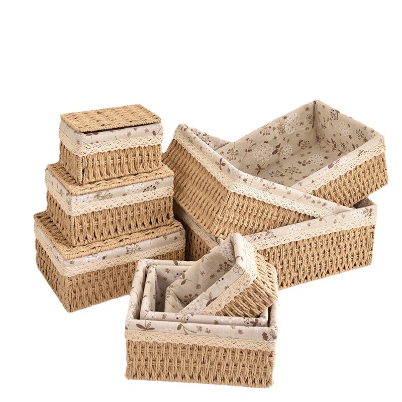 Плетеный стол, обивка, закуски, косметические коробки из-под травы Item Picture