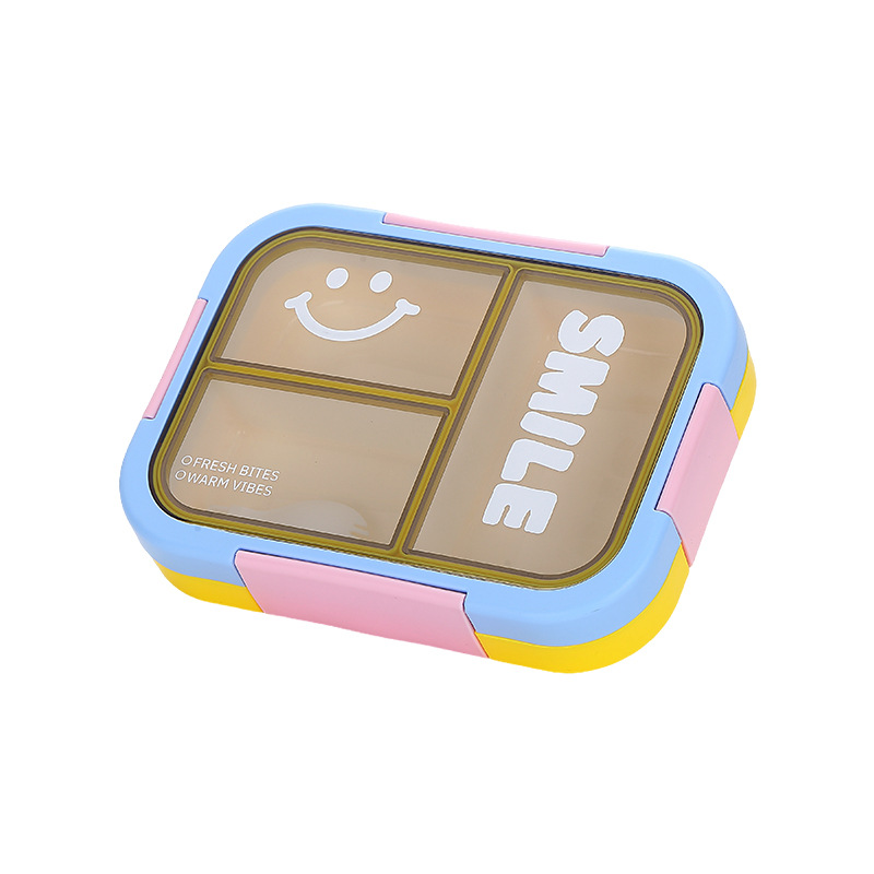 Cross-border compartments for lunch boxes, microwave oven-safe, food-grade bento boxes with tableware, student lunch boxes, children's lunch boxes Item Picture