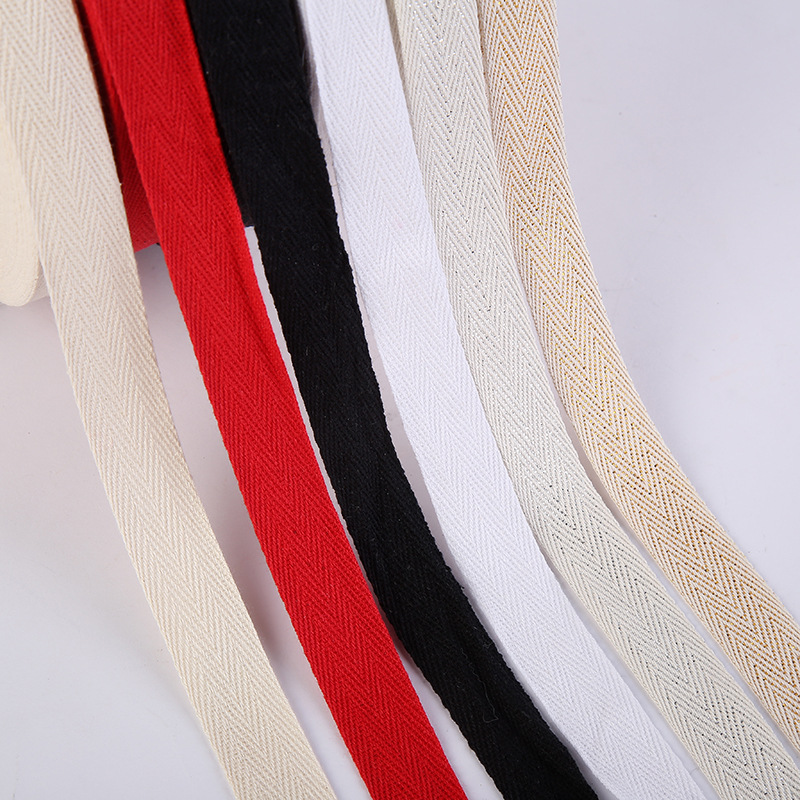 Pure cotton herringbone ribbon clothing from the manufacturer, back collar webbing, gold and silver weft herringbone ribbons are in stock and available in custom colors Specification image