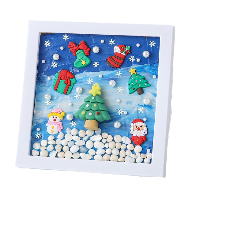 儿童卡通的diy手工奶油胶材料包相框摆件树脂女孩益智玩具礼品白底实物图