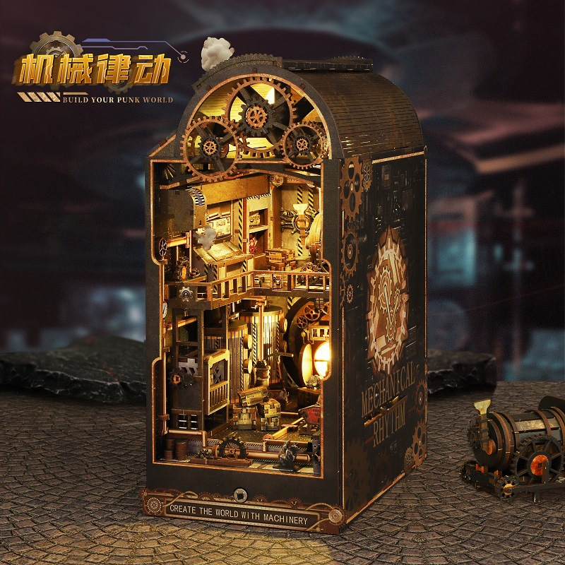 Jiate DIY bookstand, mechanical Rhythm diy Bookstand, Assembly bookstand, diy House 3D Bookstand, handcrafted model book