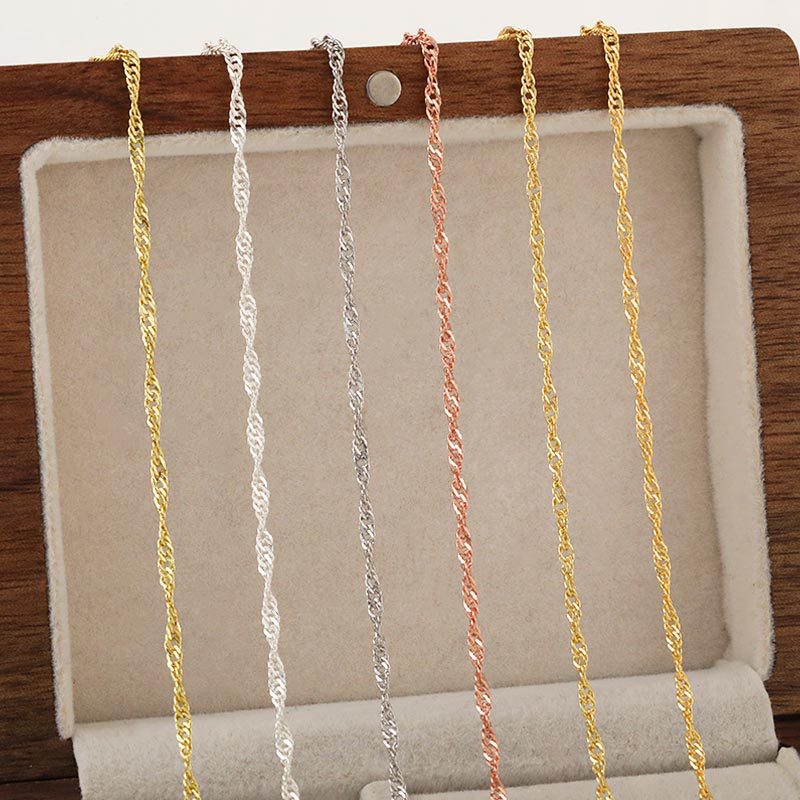 Honglu copper-plated 18K gold non-fading and color-preserving single water ripple chain high-end collarbone chain necklace wholesale Application Scenario