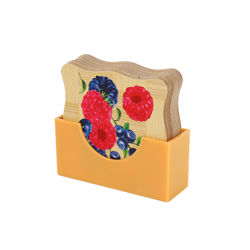 厂家直供家用餐桌垫创意酒店杯垫餐垫加厚木质印花碗垫