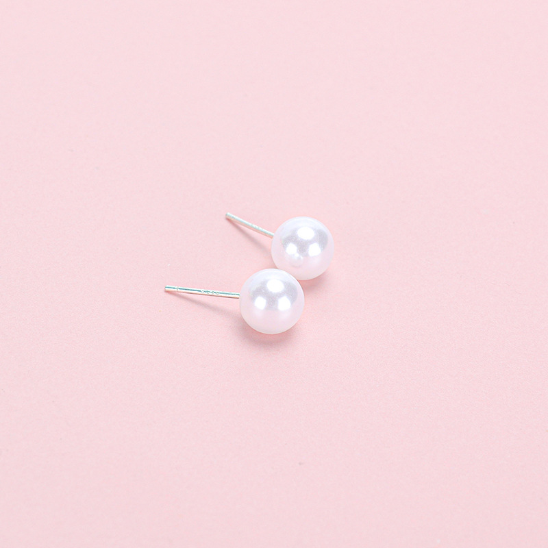 s925 plata esterlina aguja perla amor gato pendientes mujeres pequeño y simple earpieces dulce y lindo pendiente gota esmalte al por mayor marea details Picture