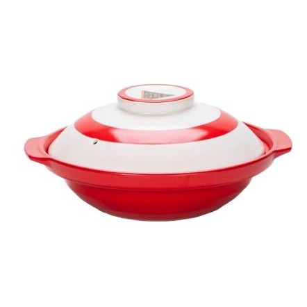 Red flat-bottomed shallow-mouthed clay pot for electric ceramic stove, high-temperature resistant commercial and household dry-burning crack-free 煲仔饭 ceramic stew pot Item Picture