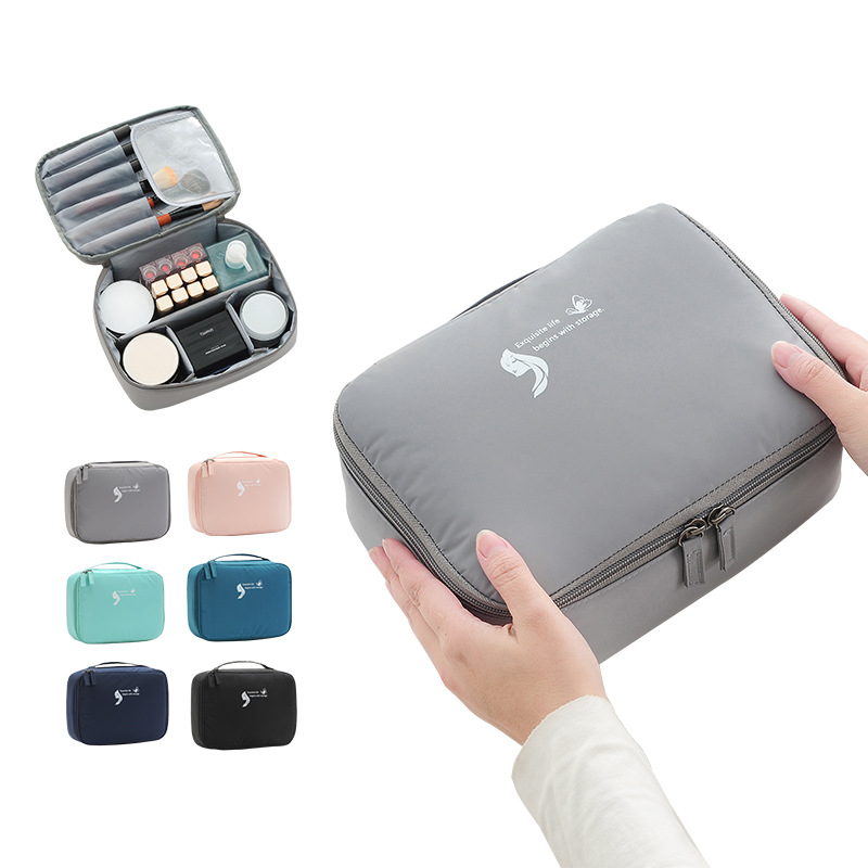 Customized candy-colored makeup bags, square storage bags, hand-held storage toiletry bags, cosmetics travel storage bags wholesale Specification image
