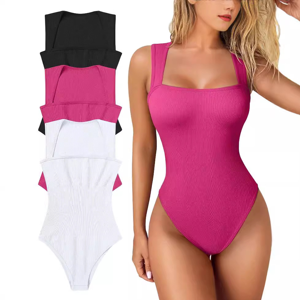 A new cross-border European and American women's sexy sleeveless jumpsuit for slimming, high elasticity, tummy tightening, buttocks lifting and body shaping Specification drawing