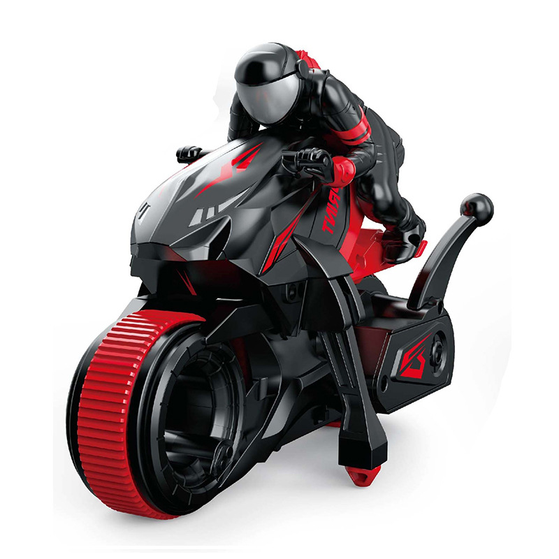 跨境Y09特技摩托车360°旋转遥控车高速漂移RC赛车男孩玩具车模型白底实物图