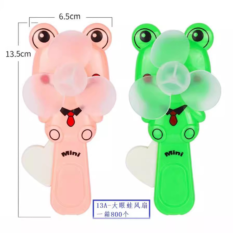 New cartoon hand-cranked fan, outdoor mini double-head hand-cranked fan, children's toy, ground promotion scanning code small gift Application Scenario