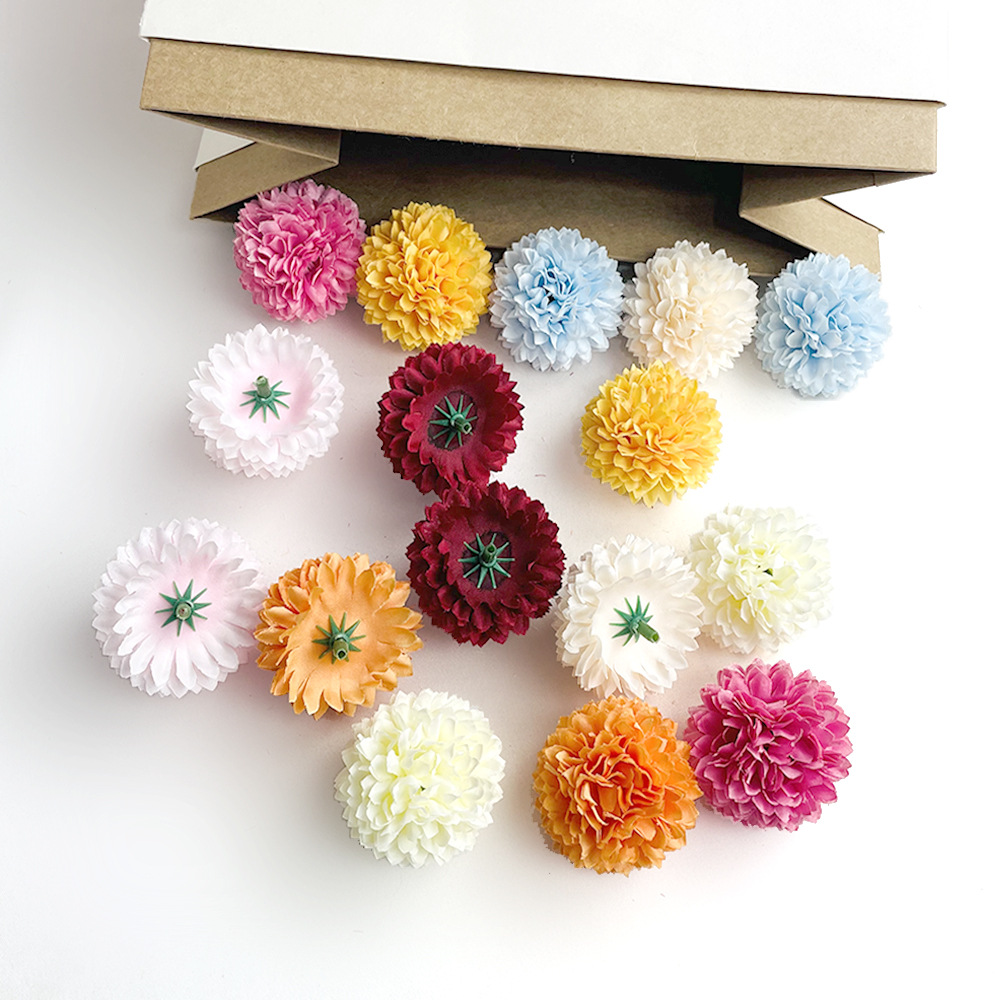 仿真千层小球菊花朵乒乓球菊diy簪花头饰服装配件蒲公英伴手礼盒细节图