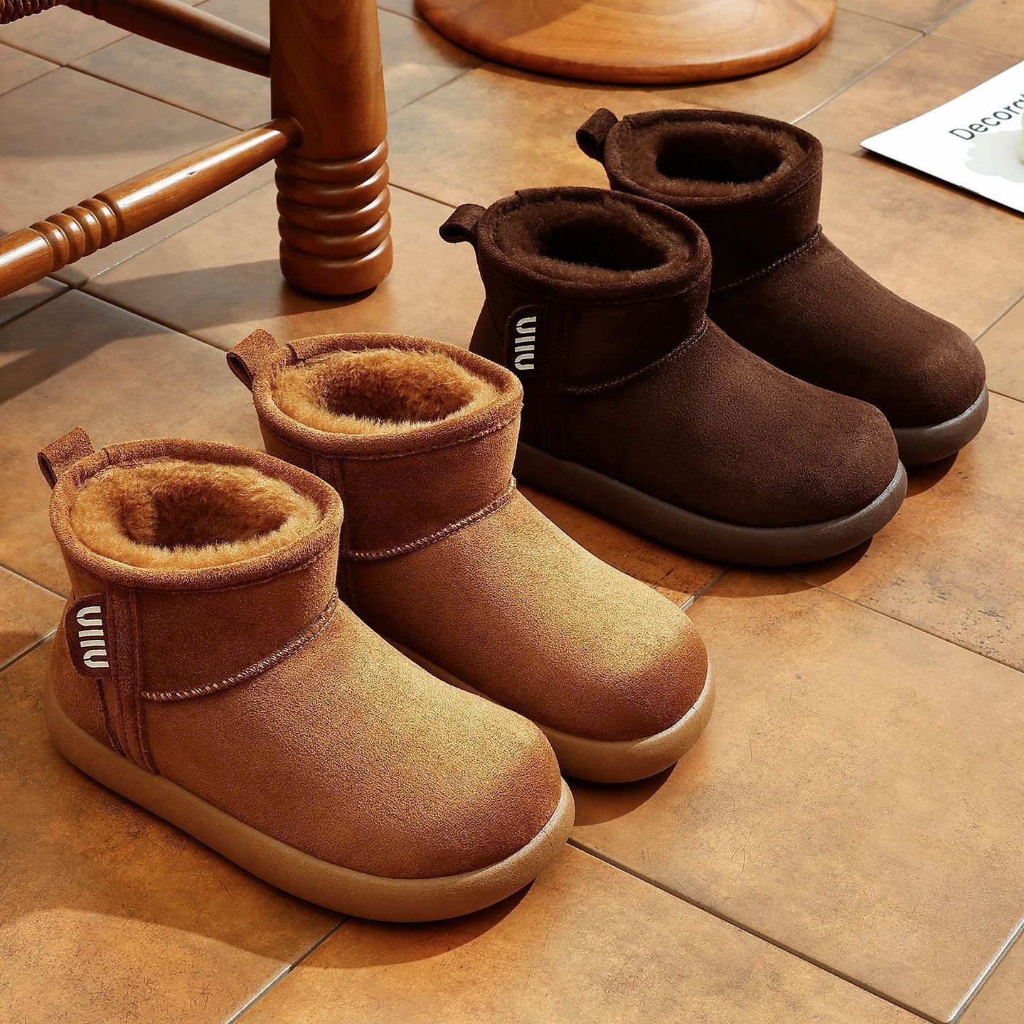 儿童棉鞋女童冬季2025新款加绒加厚雪地靴防水防滑中小男童鞋保暖