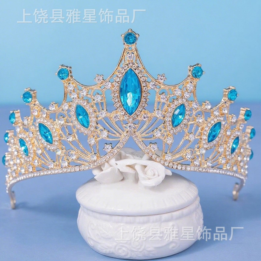 New diamond silver princess headwear, grand wedding dress, super glittering crystal, luxurious goddess bride wedding crown Specification image