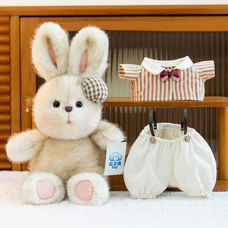 A pair of cute couple rabbit dolls, little white rabbit plush toys, bedpress dolls, wedding gift ornaments Specification image