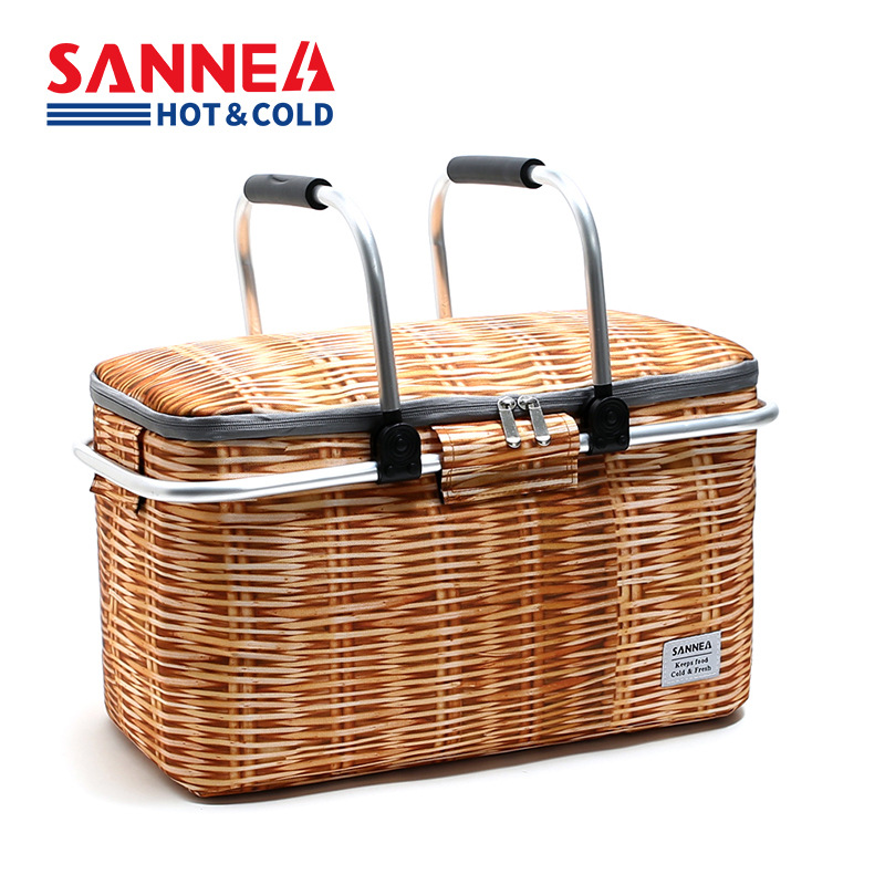 SANNE nueva cesta de compras aislante cesta de picnic plegable portátil al aire libre aislante refrigerado bolsa bento al por mayor Item Picture