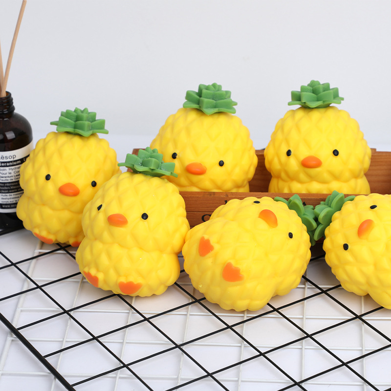 Cartoon pinching fun Release Pineapple Chicken, cute pinching stress-relieving release toy, new creative children's toy pinching details Picture