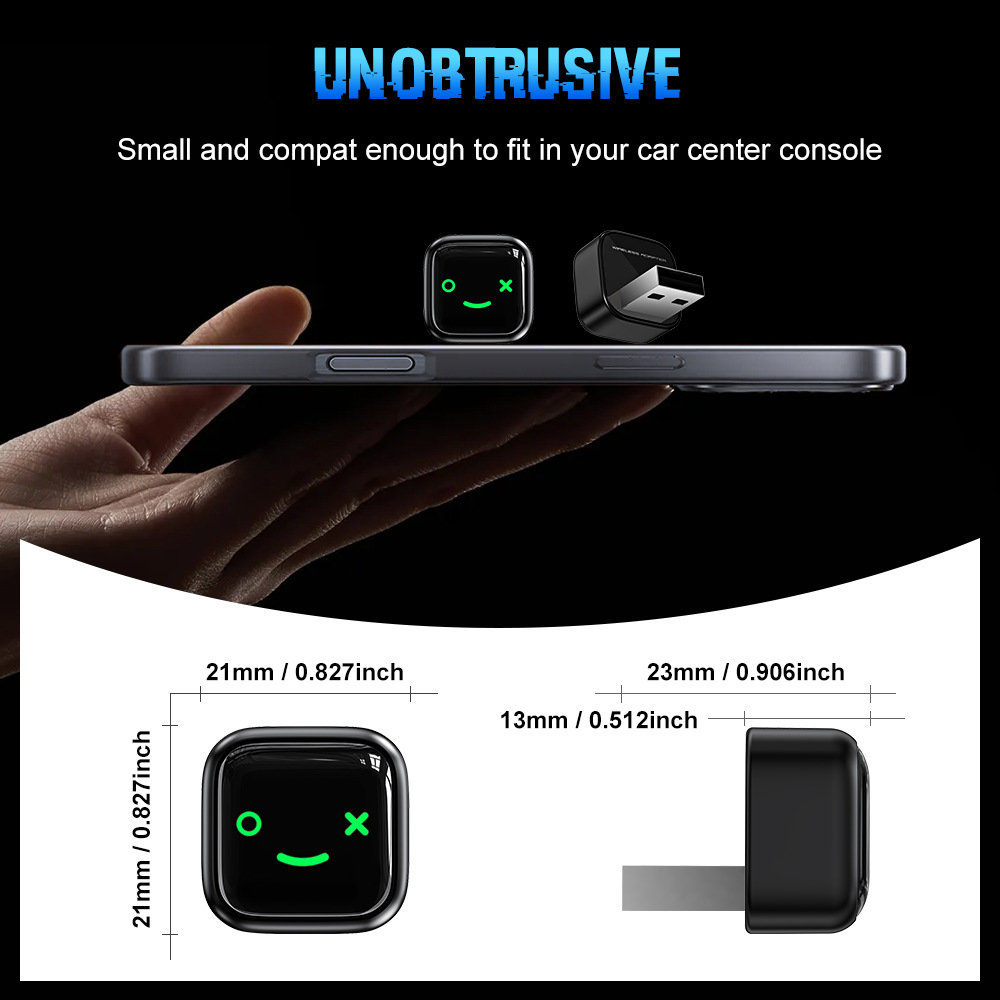 Cross-border wireless carplay Box, smart car interconnection, portable CarPlay Auto, Android 2-in-1 module Specification image