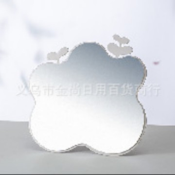 可爱创意铁艺镜子玻璃镜片化妆镜纸盒化妆盒高清单面镜子玻璃镜片