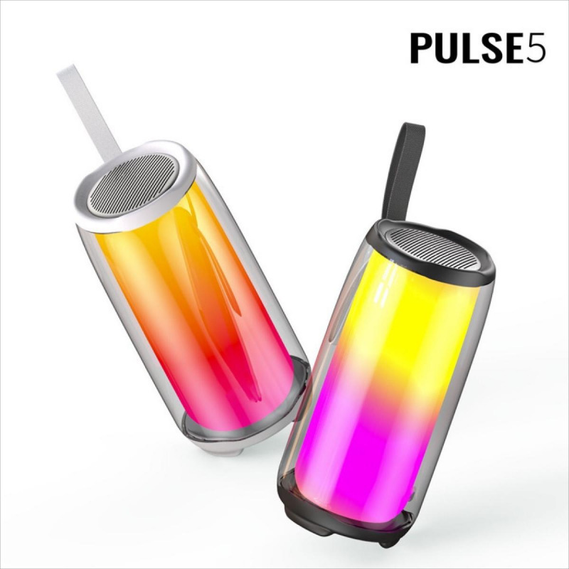 PULSE5 speaker, the fifth-generation portable Bluetooth speaker with a full-screen, colorful light and a heavy subwoofer, is a desktop decoration Item Picture