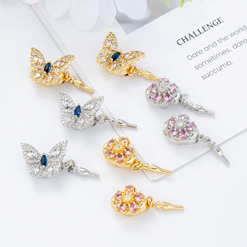 diy copper plated real gold necklace, ingot clasp, pearl bracelet, end clasp, clip clasp, connecting clasp, creative and creative DIY