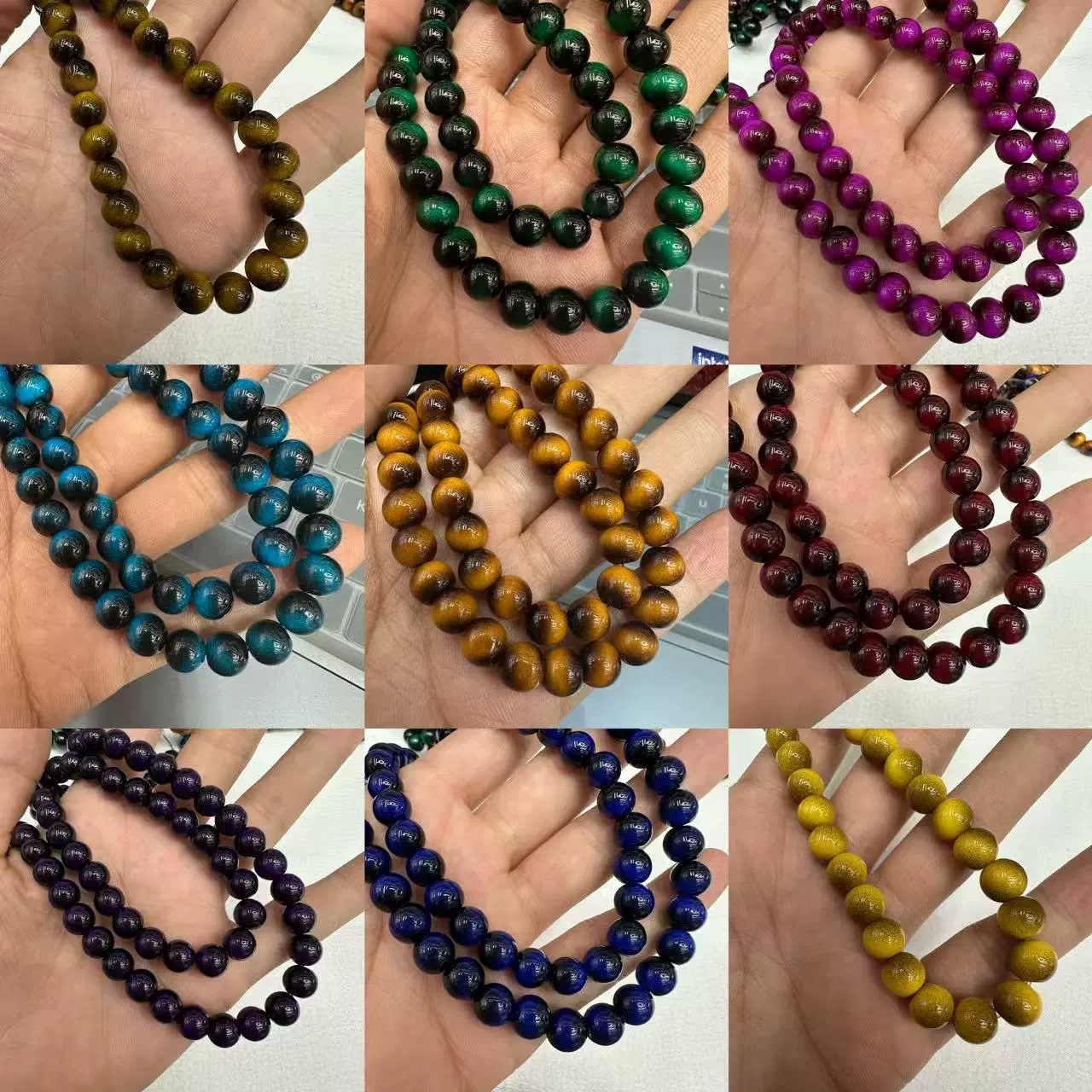 8/10mm imitation tiger's eye stone glass round beads, scattered beads, glass beads diy jewelry, bracelet, bracelet, necklace accessories Specification image