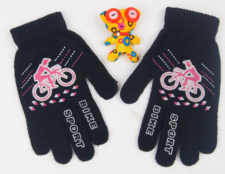 Self-produced and self-sold full-finger gloves, winter knitted magic dot print gloves, men's warm and anti-slip finger cots Specification image
