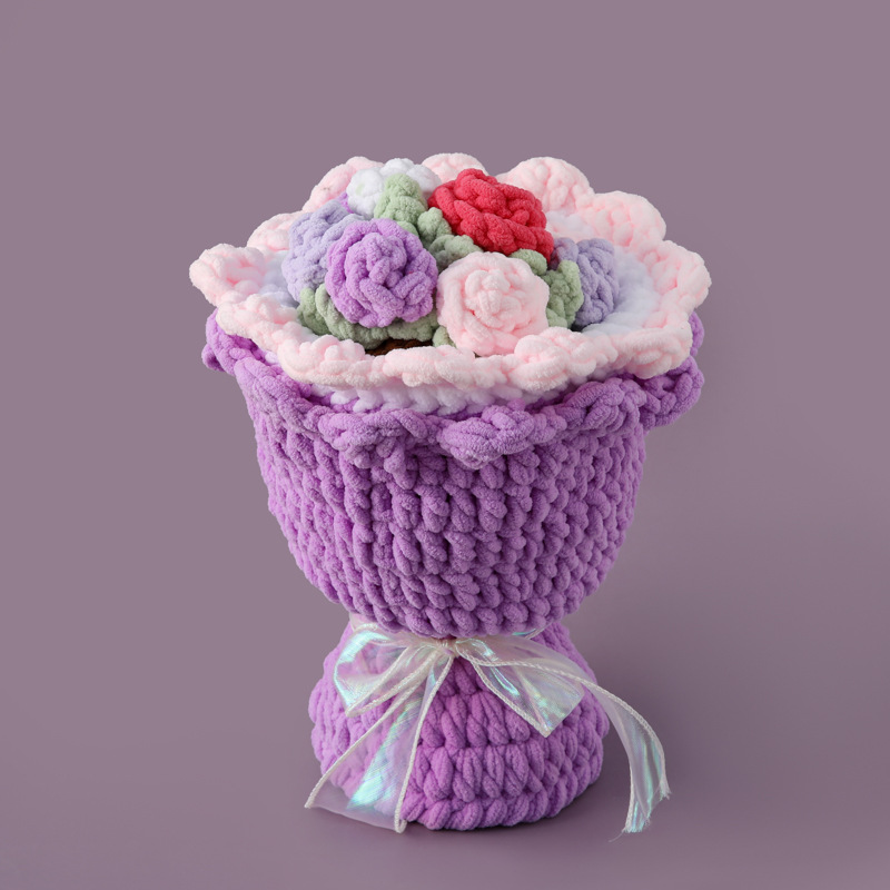 毛线太阳花/针织花/手捧花/手棒花/婚庆产品图