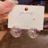 Dongdaemun's fashionable metal-textured small ear ring, a female s925 silver needle, is a social media celebrity with a personality that is currently breaking up. The same style of earrings Specification image