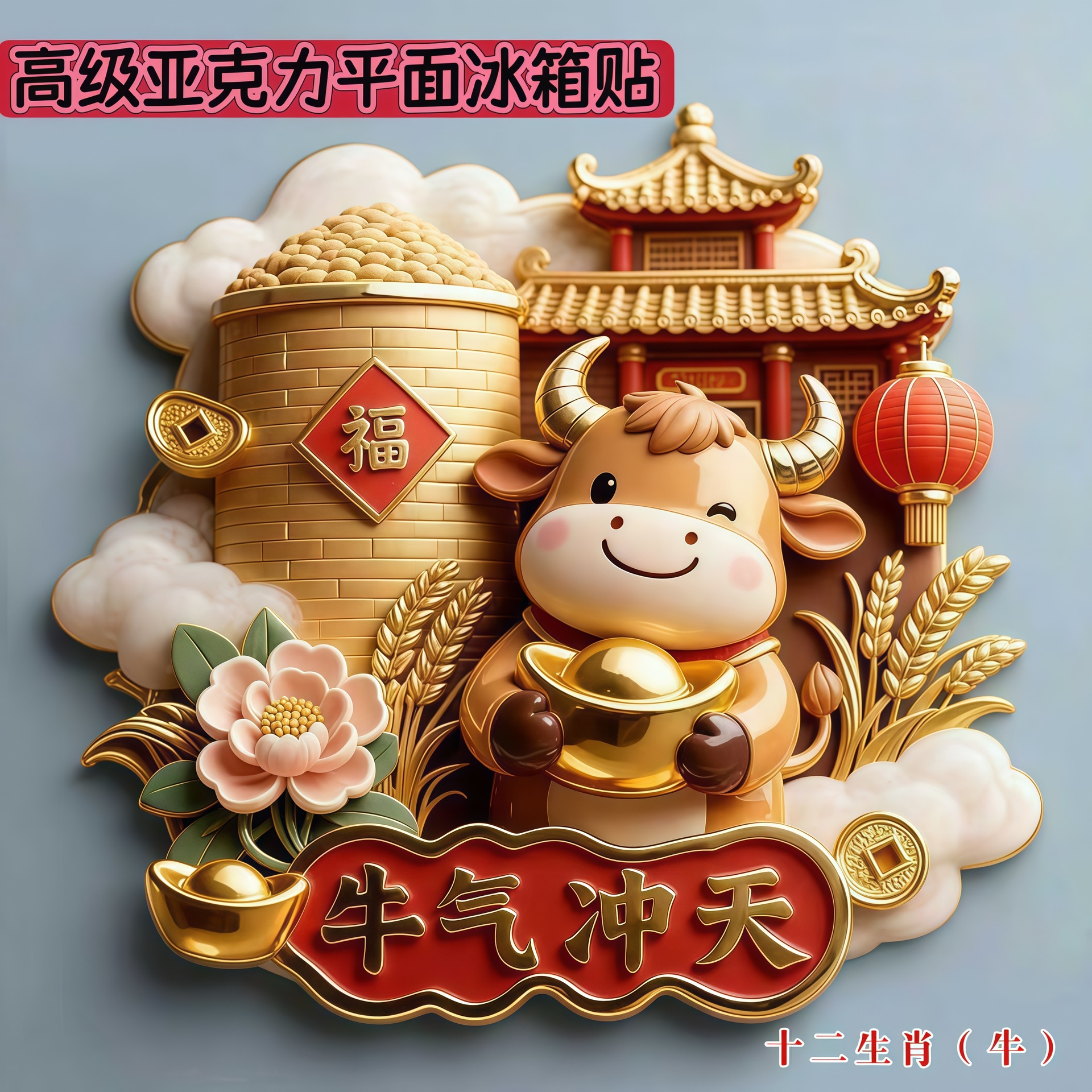 【 The Twelve Chinese Zodiac Signs 】 Fridge Magnets, cultural and creative flat fridge magnets, Chinese trend and Chinese style travel souvenirs Specification image