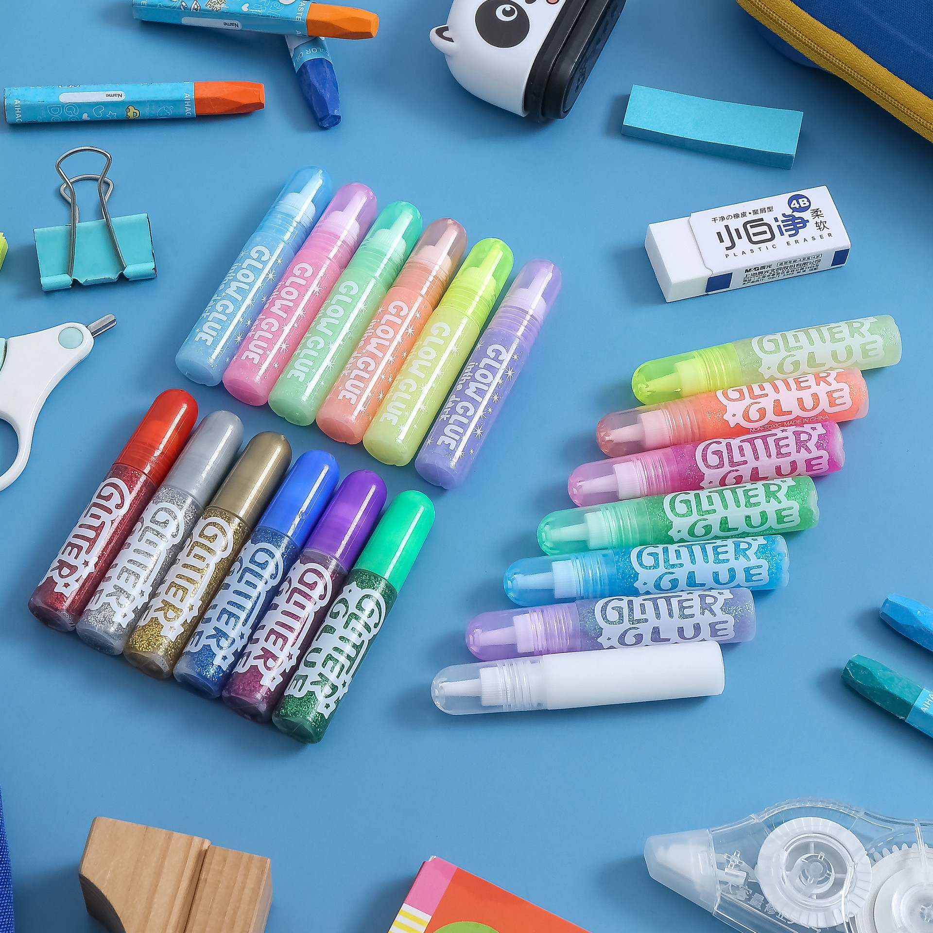 Glitter glue for painting, golden onion luminous glue, handmade materials, DIY coloring, party decoration, colorful highlighters, cross-border