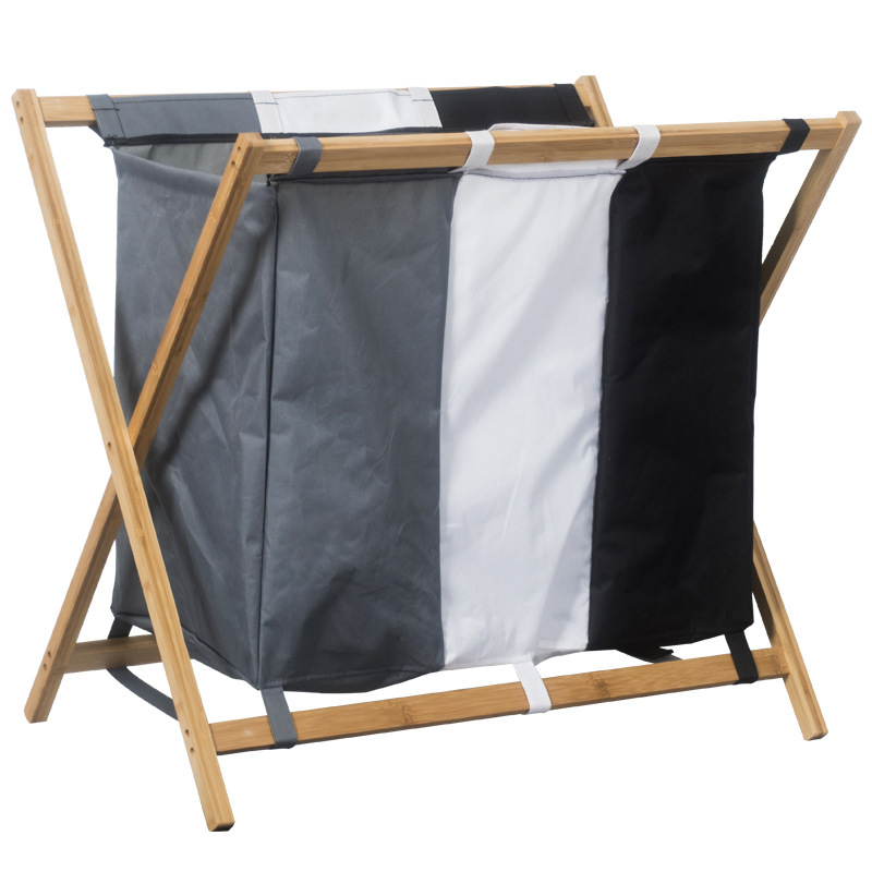 可折叠脏衣篮家用脏衣服收纳筐竹布艺衣物分格储物收纳分类洗衣篮