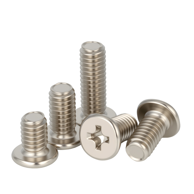 M3-M6 niquelado cruz fina cabeza plana tornillos de acero al carbono tornillos de dientes de máquina CM cola plana tornillos pequeños Item Picture