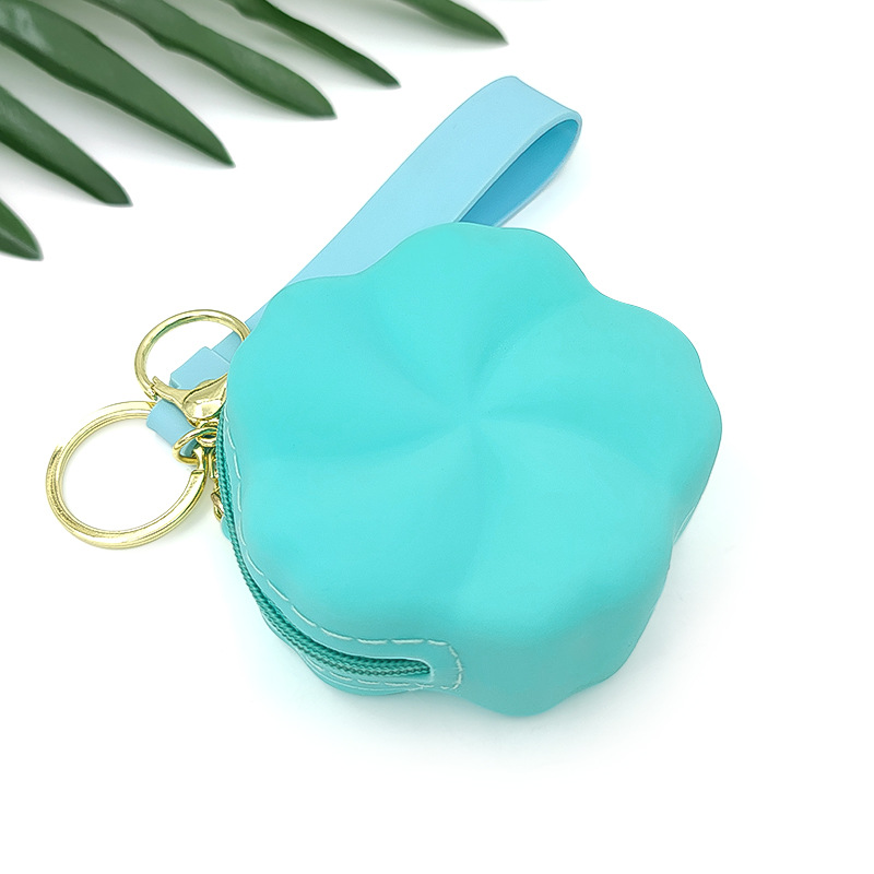New silicone cherry blossom coin purse, girls' bag, cute princess bag, fashionable and versatile mini girls' bag wholesale Specification image