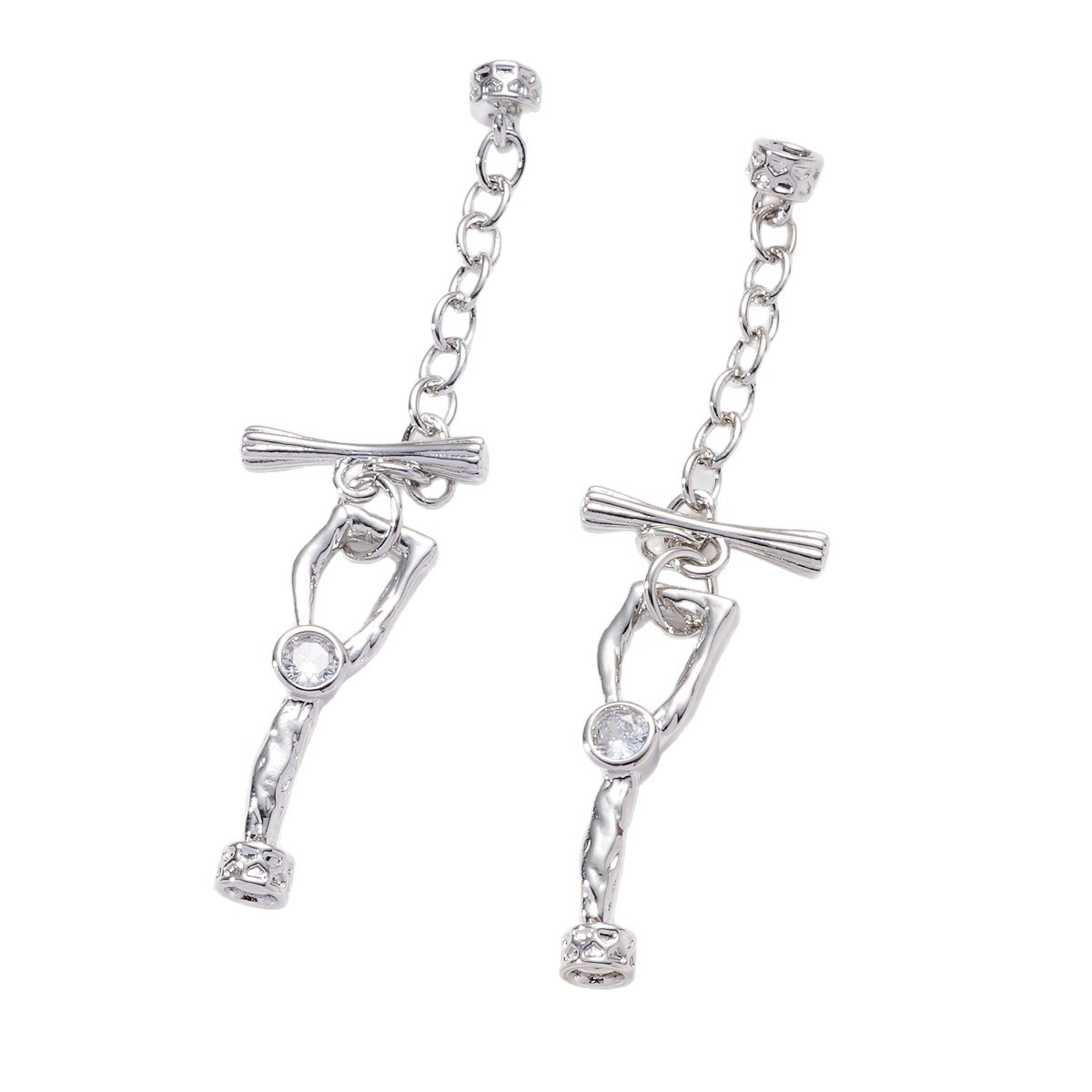 Copper palladium-plated, white gold and zirconium-inlaid irregular OT clasp necklace, diy bracelet, necklace ending chain, clasp head accessory Item Picture