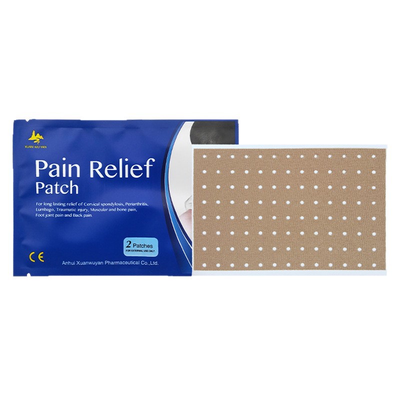 跨境专供止痛贴外用护理贴Pain relief Patch日常贴膏家用止痛贴白底实物图