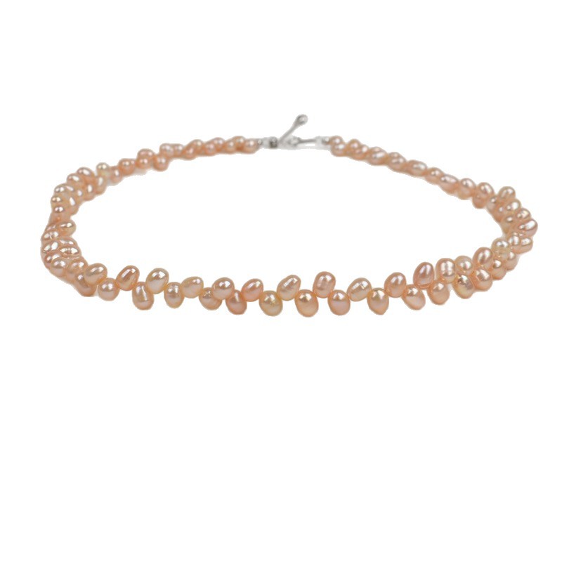 New unique natural wheat ear natural freshwater pearl necklace for women, pure silver high-end collarbone chain neck, trendy Item Picture