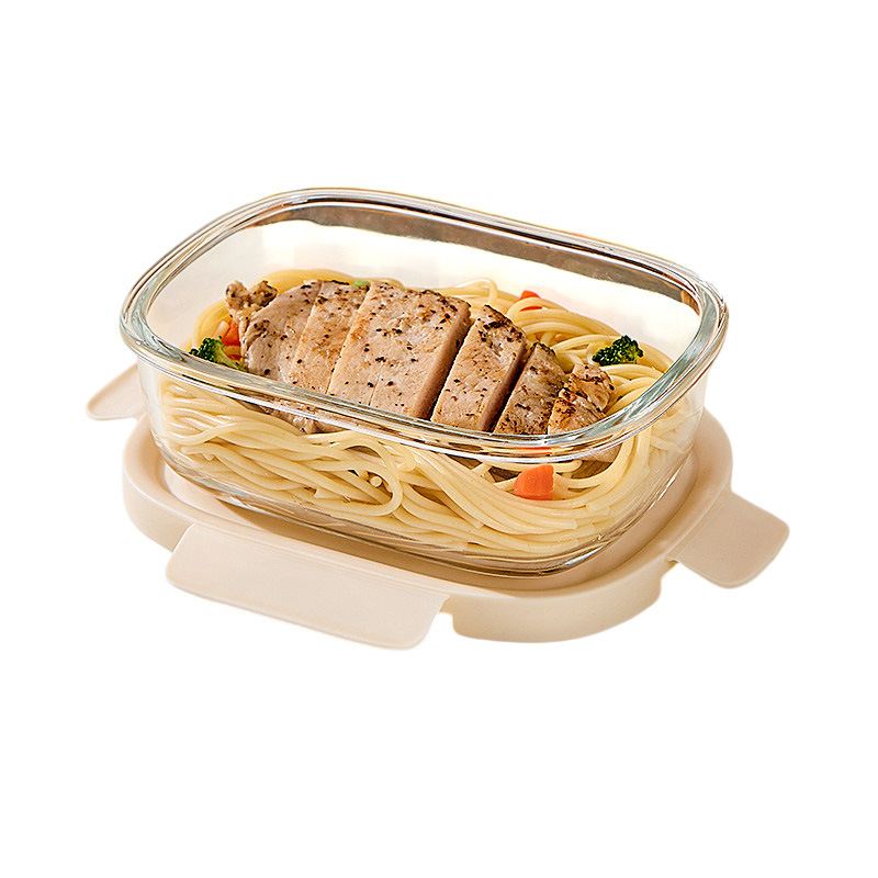 High borosilicate glass lunch boxes, fresh-keeping boxes, sealed microwave heating lunch boxes, fruit boxes, suitable for office workers and students to carry meals Item Picture