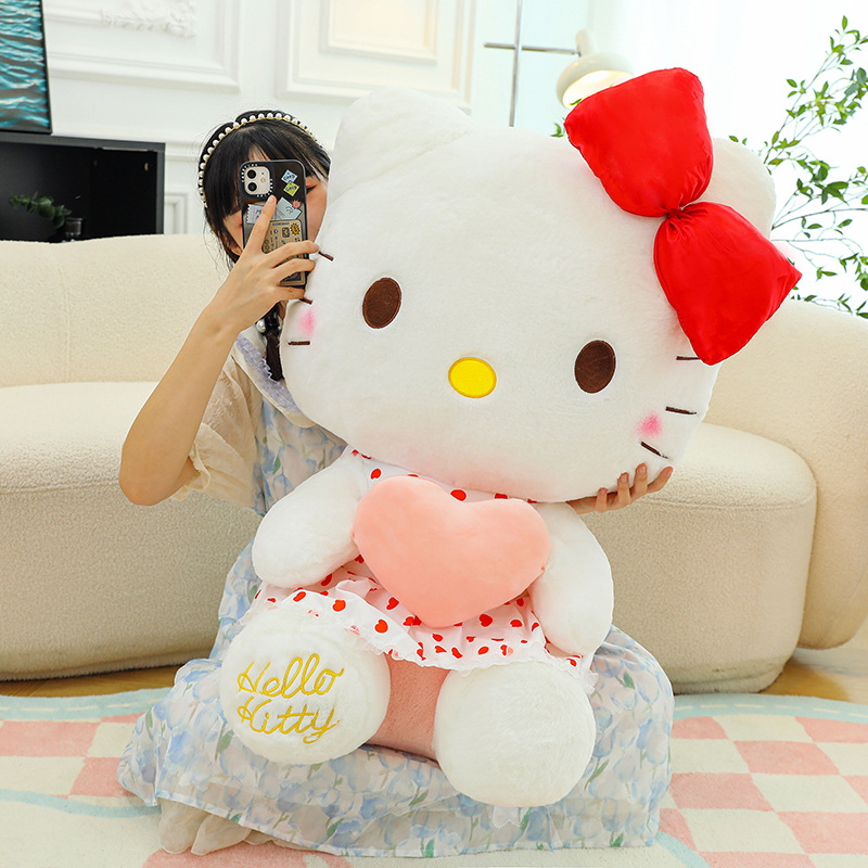 New heart-hugging KT cat doll, gauze dress, hellokitty plush toy, Hello Kitty birthday gift wholesale details Picture